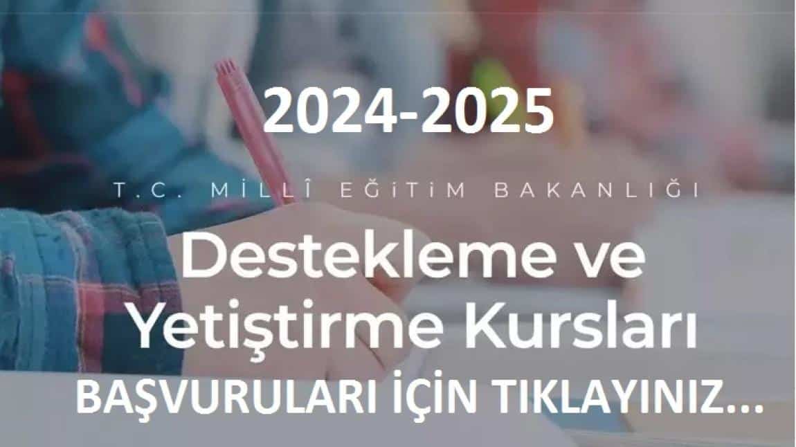 2024-2025 Eğitim öğretim yılı 8.sınıf öğrencileri için okulumuz kurs merkezi olmuştur.Öğrenci başvuruları başlamış olup e-kurs üzerinden şahsen yapılacaktır